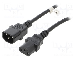 Cable; IEC C13 female,IEC C14 male; PVC; 1.5m; black; 10A; 250V