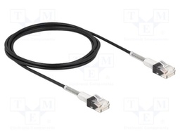 Patch cord; U/UTP; Cat: 6a; RJ45 plug,both sides; 2m; LSZH; black