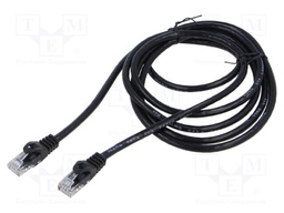 Patch cord; U/UTP; 6; stranded; CCA; PVC; black; 7.5m; 26AWG; Cores: 8