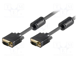 Cable; D-Sub 15pin HD plug,both sides; 3m; Colour: black