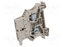 Splice terminal: rail; 6mm2; ways: 1; terminals: 2; beige; wemid