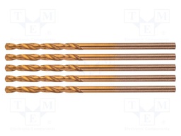 Drill set; for metal; Ø: 1.5mm; L: 40mm; high speed steel HSS-TIN