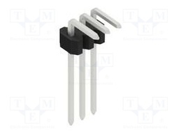 Connector: pin strips; pin header; male; PIN: 3; 1.27mm; THT; 1x3