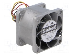 Fan: DC; axial; 12VDC; 40x40x28mm; 45.6m3/h; 58dBA; ball bearing