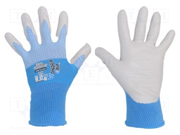 Protective gloves; Size: 8,M; blue/white; nitryl,polyester
