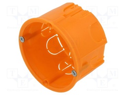 Enclosure: junction box; Ø: 63mm; plaster embedded; IP20; orange