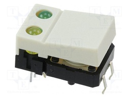Switch: keypad; Pos: 2; SPST-NO; 0.05A/24VDC; ivory; LED; THT; 1.27N