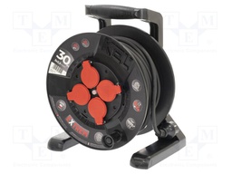 Extension lead; reel,with non-rotating sockets; Sockets: 4; 30m