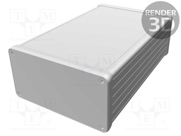 Enclosure: with panel; 1455; X: 103mm; Y: 160mm; Z: 53mm; aluminium