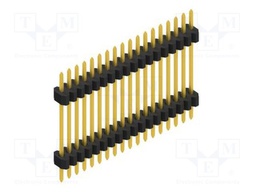 Connector: pin strips; pin header; male; PIN: 18; 1.27mm; THT; 1x18