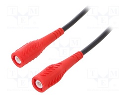 Test lead; 60VDC; 30VAC; 3A; BNC plug,both sides; Len: 1m; red; RG58