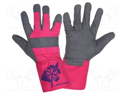 Protective gloves; Size: 7; pink; artificial leather; tag
