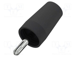 Plug; 4mm banana; black; non-insulated; 43mm; nickel plated