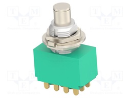 Switch: push-button; Pos: 2; 4PDT; 3A/250VAC; 4A/28VDC; ON-(ON)