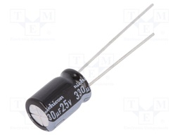 Capacitor: electrolytic; THT; 330uF; 25VDC; Ø8x11.5mm; Pitch: 3.5mm