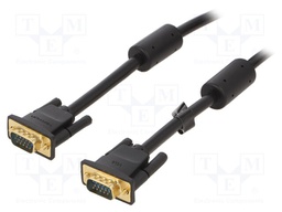 Cable; D-Sub 15pin HD plug,both sides; Len: 5m; black; Core: Cu