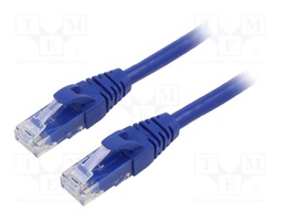 Patch cord; U/UTP; 6; stranded; Cu; PVC; blue; 1.5m; 26AWG