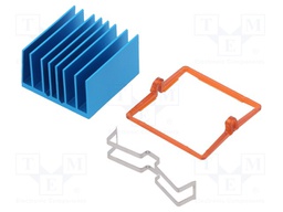 Heatsink: extruded; grilled; blue; L: 30mm; W: 30mm; H: 17.5mm