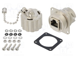 Socket; coupler; PIN: 8; Cat: 6a; shielded,with protective cap