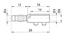 Plug; 4mm banana; 50A; 0.8mΩ; nickel plated; Contacts: CuZn; 28mm