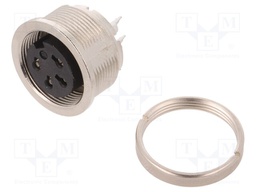 Connector: M16; female; for panel mounting,rear side nut; IP40