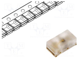 LED; SMD; 0603; yellow; 3.55÷7.5mcd; 1.6x0.8x0.6mm; 80°; 1.8÷2.6V