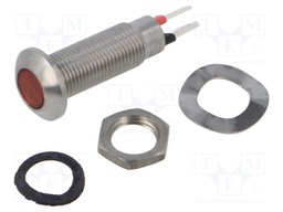 Indicator: LED; flat; 5÷6VDC; Cutout: Ø8.1mm; IP67; stainless steel