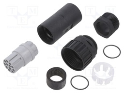 Plug; Connector: DIN 43651; NR; female; PIN: 12; w/o contacts; 5A