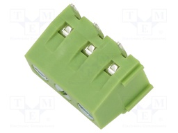 PCB terminal block; straight; 5mm; ways: 3; on PCBs; 1.5mm2; tinned