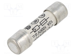 Fuse: fuse; gPV; 12A; 1kVDC; ceramic,cylindrical,industrial