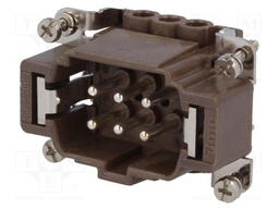 Connector: rectangular; male; 180 °C; 6+PE; size 44.27; 16A; 500V