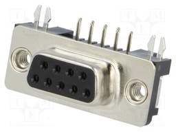D-Sub; PIN: 9; socket; female; 4,2mm standard; Locking: screws; THT
