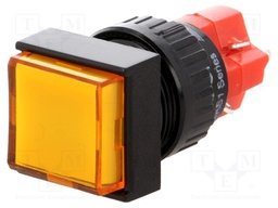 Switch: push-button; Pos: 2; SPDT; 3A/250VAC; 2A/24VDC; orange; IP40