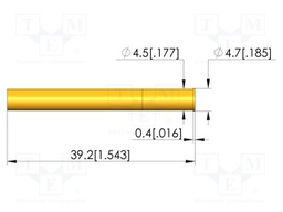 Test probe socket; gold-plated; Flange height: 0.4mm