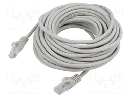 Patch cord; U/UTP; 5e; CCA; grey; 10m; RJ45 plug,both sides; 26AWG