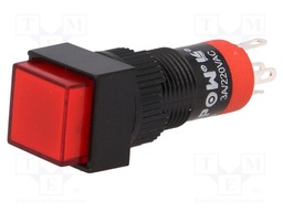 Switch: push-button; Pos: 2; SPDT; 0.5A/250VAC; 1A/24VDC; red; none