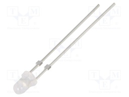 LED; green; 3mm; 1560÷2180mcd; 40°; Front: convex; 2.9÷3.4VDC