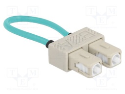 Adapter; OM3; SC/PC; 50/125um; beige; turquoise; Øcable: 3mm