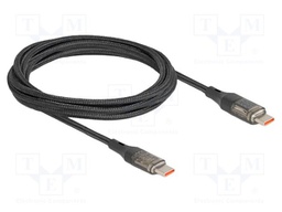 Cable; USB C plug,both sides; 2m; black; 20AWG,30AWG; 480Mbps