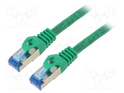 Patch cord; S/FTP; 6a; stranded; CCA; LSZH; green; 3m; 26AWG; Cores: 8