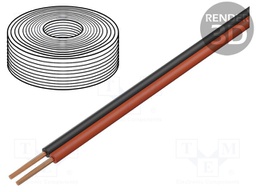Wire: ribbon; stranded; 2x0,08mm2; red,black; 5m