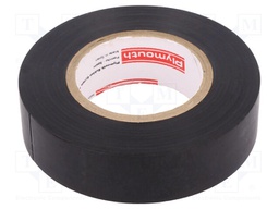 Tape: electrical insulating; W: 19mm; L: 20m; D: 0.15mm; black; 220%