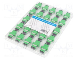 Adapter; SC/APC,both sides; 9/125um; green; 25pcs; -40÷85°C