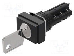 Switch: rotary with key; 16mm; Stabl.pos: 1; NC x3 + NO x3; Pos: 2