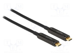 Cable; optical; USB C plug,both sides; gold-plated; 25m; black
