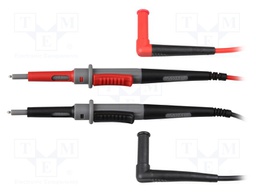 Set of test leads; Imax: 10A; Len: 1m; insulated; black,red