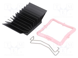 Heatsink: extruded; grilled; black; L: 30mm; W: 30mm; H: 14.5mm
