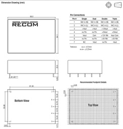 Converter: AC/DC; 30W; Uout: 24VDC; Iout: 1.25A; 82%; Mounting: PCB