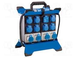 Electric switchboard; 3G2.5mm2; Sockets: 13; rubber; black; 3.4m