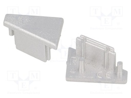 Cap for LED profiles; silver; ABS; Application: CORNER10
